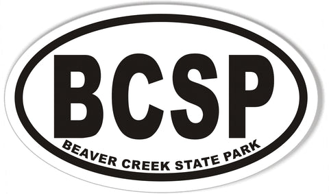 BCSP BEAVER CREEK STATE PARK Oval Bumper Stickers