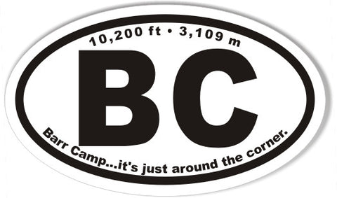 BC Barr Camp 3x5 Inch Custom Oval Bumper Stickers