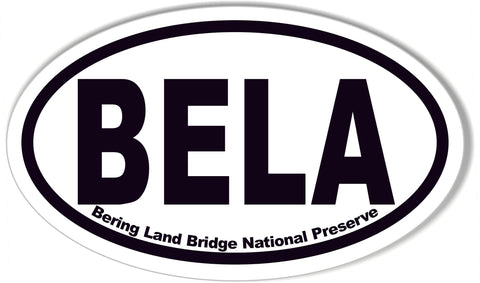 BELA Bering Land Bridge National Preserve Oval Bumper Stickers