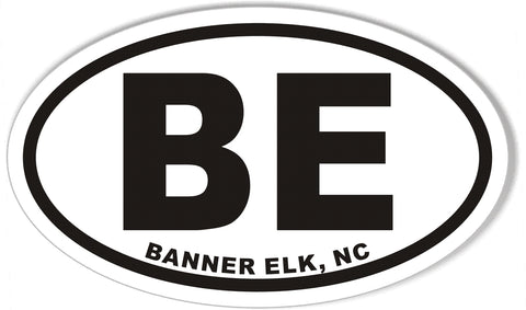 BE BANNER ELK, NC Oval Bumper Stickers