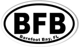 BFB Barefoot Bay, FL Oval Bumper Stickers