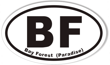 BF Bay Forest 3x5 Inch Custom Oval Bumper Stickers