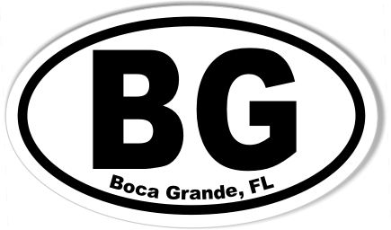BG Boca Grande Euro Oval Sticker