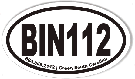 BIN112 Oval Stickers 3x5"