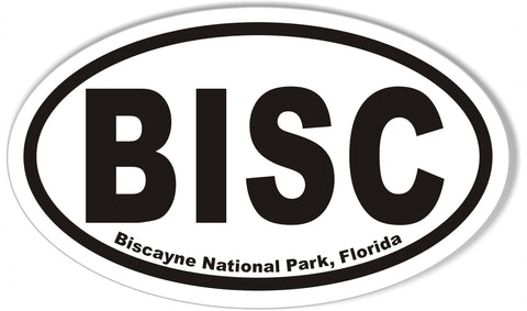 BISC Biscayne National Park, Florida Oval Bumper Stickers
