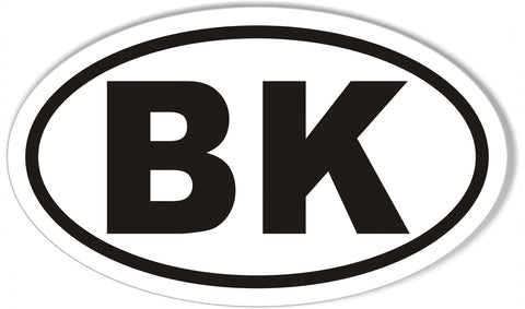 BK Oval Bumper Stickers