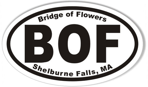 BOF Bridge of Flowers Custom Oval Bumper Stickers