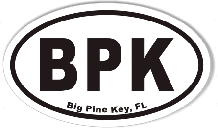 BPK Big Pine Key Oval Bumper Stickers