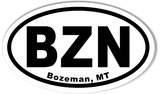 BZN Bozeman, MT Oval Bumper Stickers