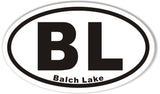 BL Balch Lake Custom Euro Oval Stickers
