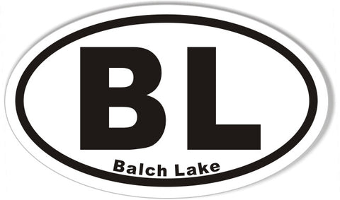 BL Balch Lake Custom Euro Oval Stickers