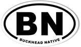 BN BUCKHEAD NATIVE Euro Oval Stickers