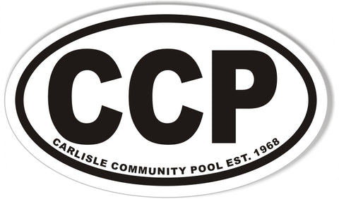 CCP CARLISLE COMMUNITY POOL EST. 1968 Custom Oval Bumper Stickers