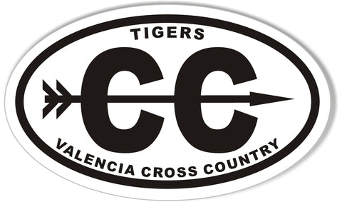CC VALENCIA CROSS COUNTRY Oval Bumper Stickers