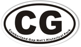 CG Cumberland Gap Nat'l Historical Park Oval Bumper Stickers