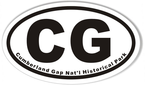CG Cumberland Gap Nat'l Historical Park Oval Bumper Stickers
