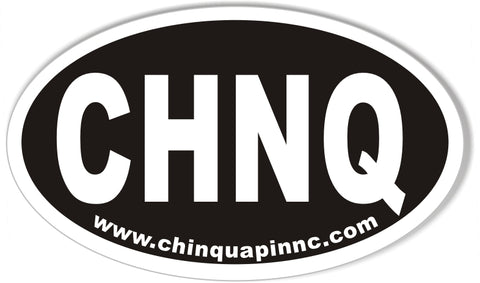 CHNQ www.chinquapinnc.com Oval Bumper Stickers (Inverse)