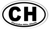 CH Clarendon Hills, Illinois Custom Oval Bumper Stickers