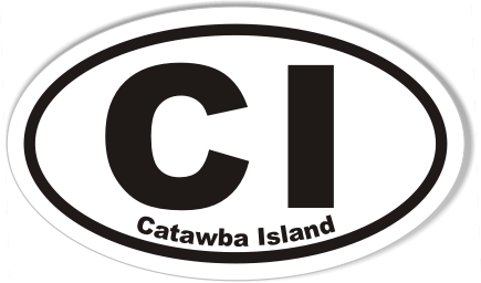 CI Catawba Island Oval Stickers 3x5"