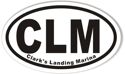 CLM Clark's Landing Marina Oval Bumper Stickers