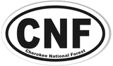 CNF Cherokee National Forest Oval Bumper Stickers