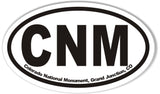 CNM Colorado National Monument, Grand Junction, CO Oval Bumper Stickers