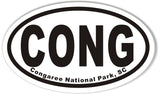 CONG Congaree National Park, SC Oval Bumper Sticker