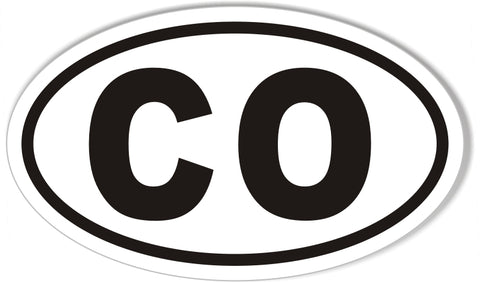 CO Colorado Euro Oval Bumper Sticker