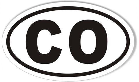 CO Colorado Euro Oval Bumper Sticker