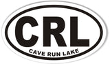 CAVE RUN LAKE CRL Oval Bumper Stickers