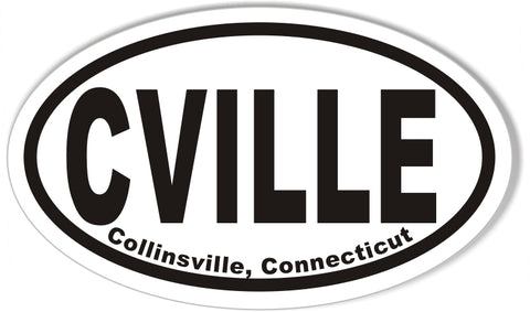 CVILLE Collinsville, Connecticut Euro Oval Stickers