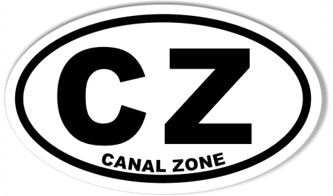 CZ CANAL ZONE Custom Oval Bumper Stickers