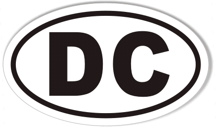 DC District of Columbia Euro Oval Sticker