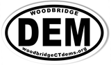 WOODBRIDGE DEM 3x5" Oval Bumper Stickers