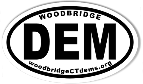 WOODBRIDGE DEM 3x5" Oval Bumper Stickers