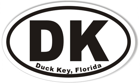 DK Duck Key, Florida Oval Bumper Sticker