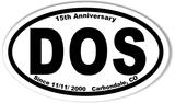 DOS 15th Anniverseray Euro Oval Bumper Stickers