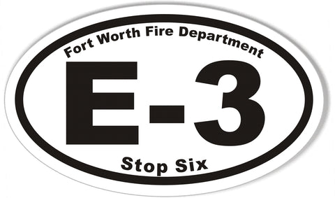E-3 Fort Worth Fire Department Oval Bumper Stickers