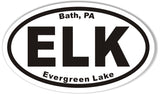 ELK Evergreen Lake Oval Sticker