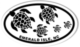EMERALD ISLE SEA TURTLE Oval Bumper Stickers