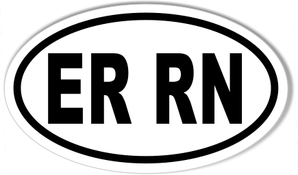 ER RN Euro Oval Bumper Stickers