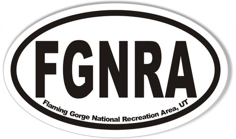 FGNRA Flaming Gorge National Recreation Area, UT Oval Bumper Stickers