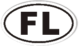 FL Florida Oval Sticker