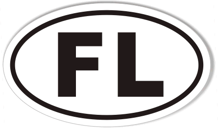 FL Florida Oval Sticker