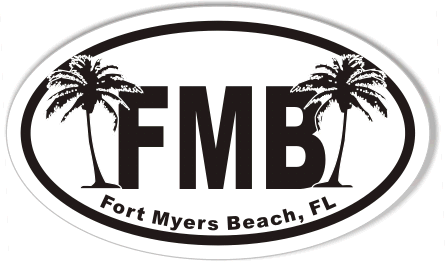 Fort Myers Beach FMB Euro Oval Sticker – StickerCafe.com