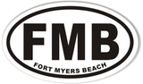 FMB FORT MYERS BEACH Custom Oval Bumper Stickers