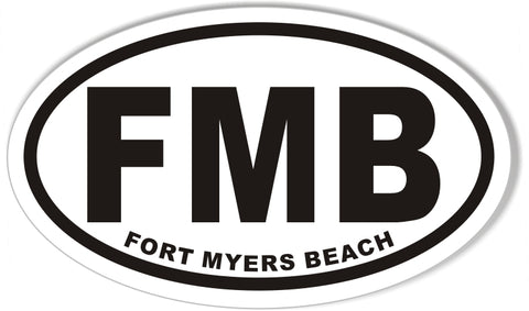 FMB FORT MYERS BEACH Custom Oval Bumper Stickers