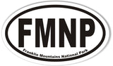 FMNP Franklin Mountains National Park Oval Bumper Sticker
