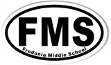 FMS Fredonia Middle School Oval Bumper Stickers