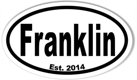 FRANKLIN 3x5 Inch Custom Oval Bumper Stickers